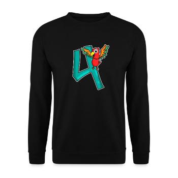 4 ans 4 ans avec motif animal - quatre - Sweat-shirt Unisexe - noir - Devant - Alina (178cm) & Michal (187cm)