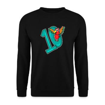 10 Geburtstag 10 Jahre alt mit Tier Motiv - zehn - Unisex Pullover - Schwarz - Vorne - Alina (178cm) & Michal (187cm)
