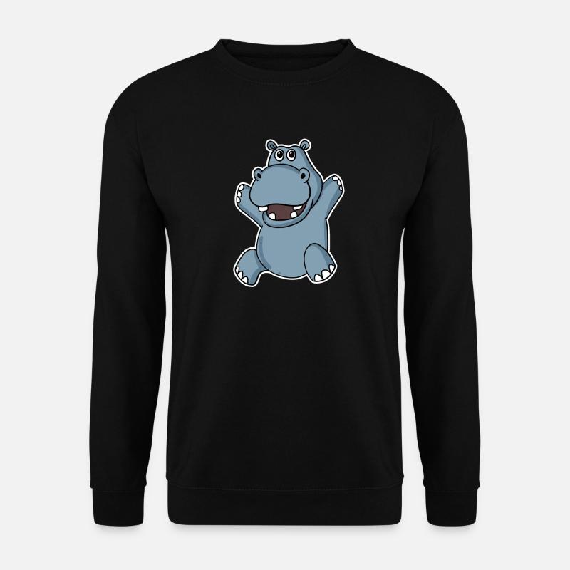 Cute hippopotamus - Unisex Sweatshirt - black