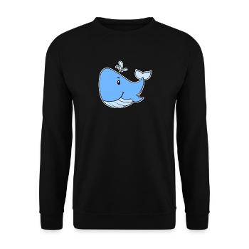 Ocean Whale - Unisex Sweatshirt - black - Front - Alina (178cm) & Michal (187cm)