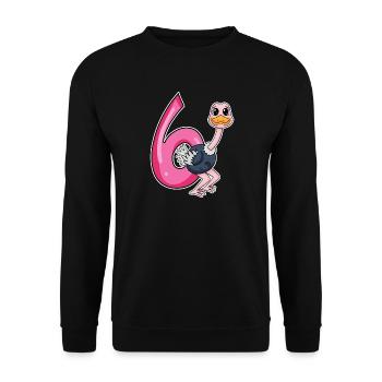 6th birthday motif bouquet - six years old - Unisex Sweatshirt - black - Front - Alina (178cm) & Michal (187cm)