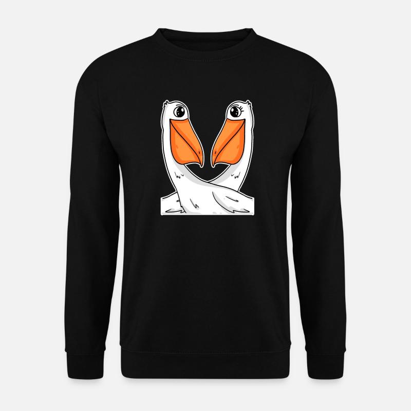 two pelicans - Unisex Sweatshirt - black