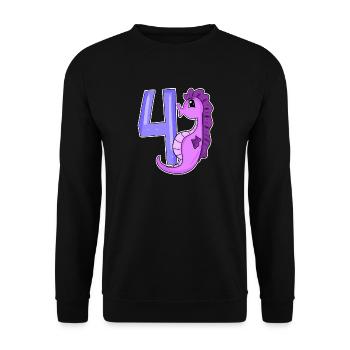 4th birthday motif seahorse - four years old - Unisex Sweatshirt - black - Front - Alina (178cm) & Michal (187cm)