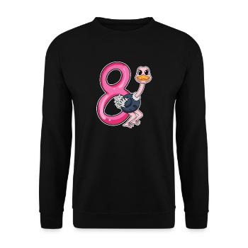 Bouquet motif 8e anniversaire - huit ans - Sweat-shirt Unisexe - noir - Devant - Alina (178cm) & Michal (187cm)