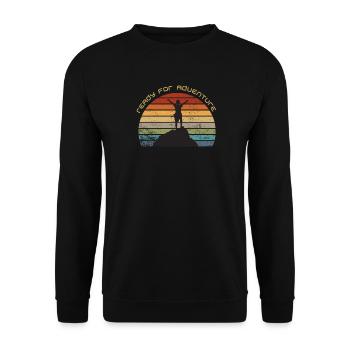 Prêt pour l'aventure - inspirant voyage motivation - Sweat-shirt Unisexe - noir - Devant - Alina (178cm) & Michal (187cm)