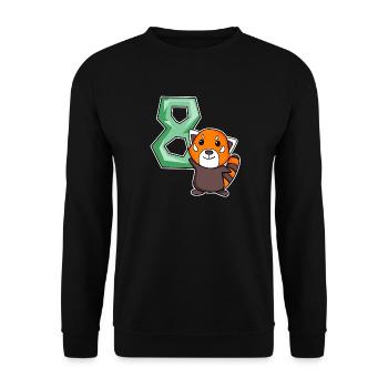 8ème anniversaire Motif Red Panda - huit ans - Sweat-shirt Unisexe - noir - Devant - Alina (178cm) & Michal (187cm)