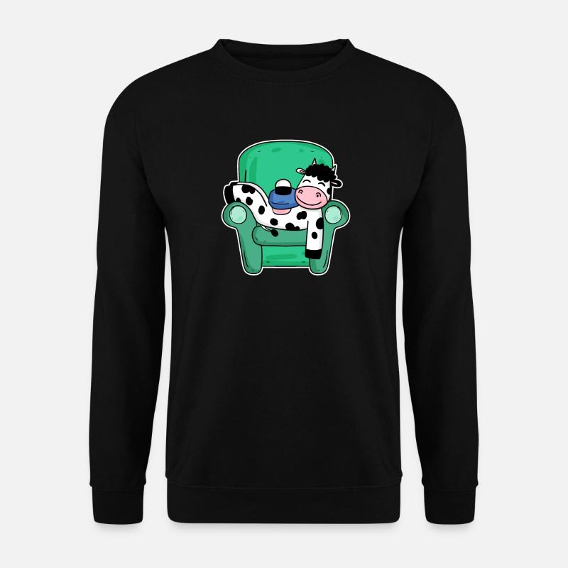Vache endormie - une vache fatiguée - Sweat-shirt Unisexe - noir