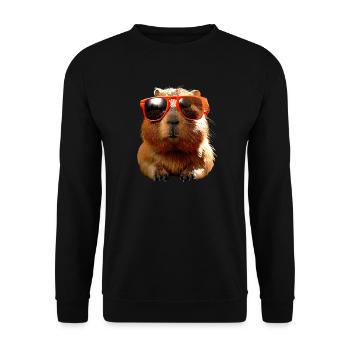 Capybara Sunglasses Be Capy Capybara Rodent - Unisex Sweatshirt - black - Front - Alina (178cm) & Michal (187cm)