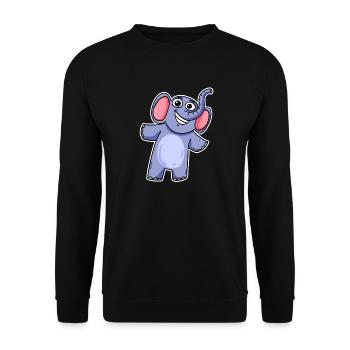 Niedlicher Kleiner Elefant - Unisex Pullover - Schwarz - Vorne - Alina (178cm) & Michal (187cm)