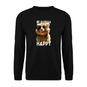 Quokka Be Quokka Happy Australia Smile Quokkas - Unisex Sweatshirt - black - Front - Alina (178cm) & Michal (187cm)