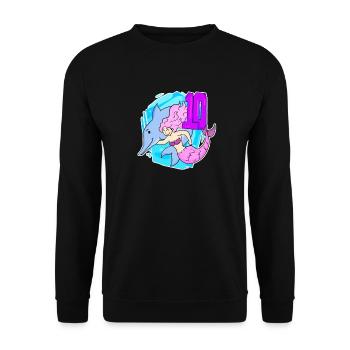 Fille - 10e anniversaire Sirène - Fille - Sweat-shirt Unisexe - noir - Devant - Alina (178cm) & Michal (187cm)