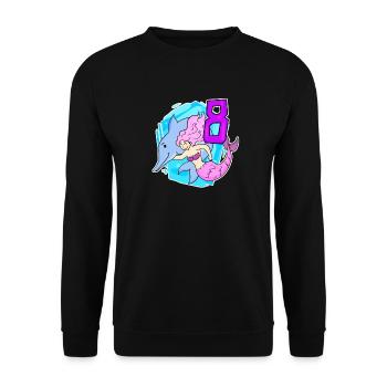 Fille - 8ème Anniversaire Sirène - Fille oh - Sweat-shirt Unisexe - noir - Devant - Alina (178cm) & Michal (187cm)