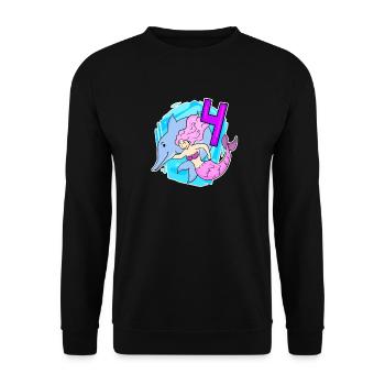 Fille - 4ème anniversaire Mermaid Daughter - Sweat-shirt Unisexe - noir - Devant - Alina (178cm) & Michal (187cm)