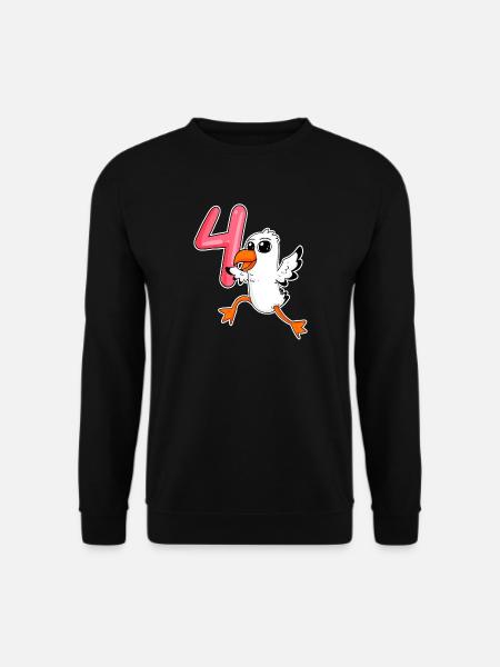 Mouette motif 4ème anniversaire - quatre ans - Sweat-shirt Unisexe - noir