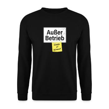 Außer Betrieb Techniker Informiert Faultier Büro - Unisex Pullover - Schwarz - Vorne - Alina (178cm) & Michal (187cm)