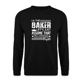 Baker I'm The Baker - Unisex Sweatshirt - black - Front - Alina (178cm) & Michal (187cm)