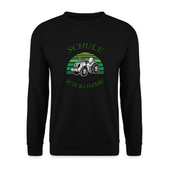 Schule ich komme 3 - Unisex Pullover - Schwarz - Vorne - Alina (178cm) & Michal (187cm)