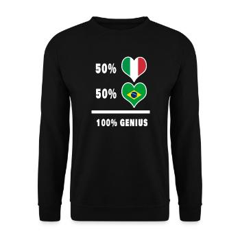 Drapeaux 100% fantastiques du Brésil et de l’Italie - Sweat-shirt Unisexe - noir - Devant - Alina (178cm) & Michal (187cm)
