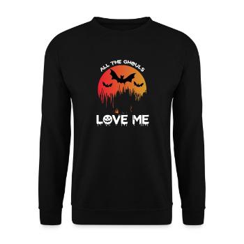 All The Ghouls Love Me Halloween - Unisex Pullover - Schwarz - Vorne - Alina (178cm) & Michal (187cm)