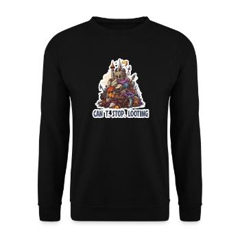 Can't Stop Looting – Fantasy RPG Gamer Design - Unisex Sweatshirt - black - Front - Alina (178cm) & Michal (187cm)