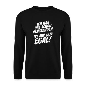 Hab Das Schon Verstanden Ist Mir Nur Egal Faultier - Unisex Pullover - Schwarz - Vorne - Alina (178cm) & Michal (187cm)