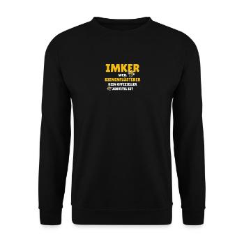 Imker - weil Bienenflüsterer kein offizieller Job - Unisex Pullover - Schwarz - Vorne - Alina (178cm) & Michal (187cm)