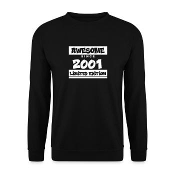 2001 - Born in 2001 - Fantastic since 2001 - Unisex Sweatshirt - black - Front - Alina (178cm) & Michal (187cm)