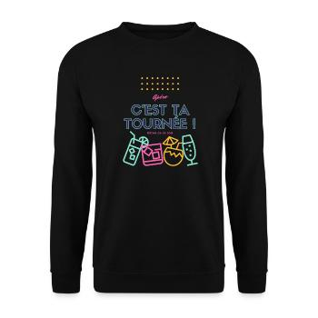 c est ta tournée ! Design humour apéro - Sweat-shirt Unisexe - noir - Devant - Alina (178cm) & Michal (187cm)