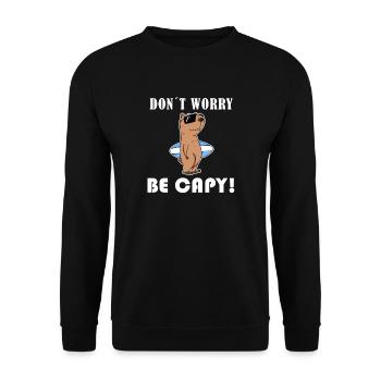 Capybara Wasserschwein Capybaras - Unisex Sweatshirt - black - Front - Alina (178cm) & Michal (187cm)