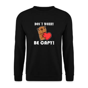 Capybara Wasserschwein Capybaras - Unisex Sweatshirt - black - Front - Alina (178cm) & Michal (187cm)