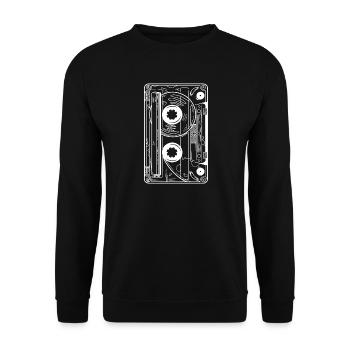 Kassette 90er Party 80er Jahre Retro Musik Tape - Unisex Pullover - Schwarz - Vorne - Alina (178cm) & Michal (187cm)