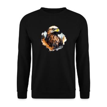 Steinadler Adler Falkner Jäger Wildnis Seeadler - Unisex Pullover - Schwarz - Vorne - Alina (178cm) & Michal (187cm)
