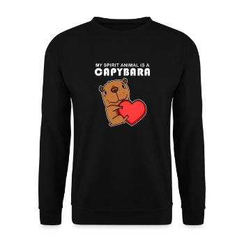 Capybara Wasserschwein Capybaras - Sweat-shirt Unisexe - noir - Devant - Alina (178cm) & Michal (187cm)