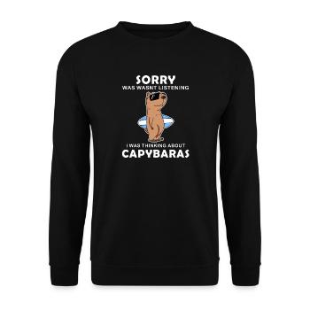 Capybara Wasserschwein Capybaras - Unisex Sweatshirt - black - Front - Alina (178cm) & Michal (187cm)