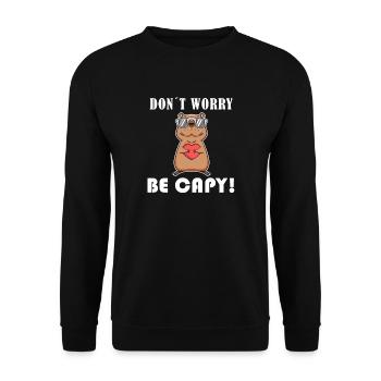 Capybara Wasserschwein Capybaras - Unisex Sweatshirt - black - Front - Alina (178cm) & Michal (187cm)