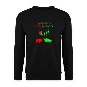 Human Intelligence Trading Shirt Bear and Bull - Unisex Sweatshirt - black - Front - Alina (178cm) & Michal (187cm)
