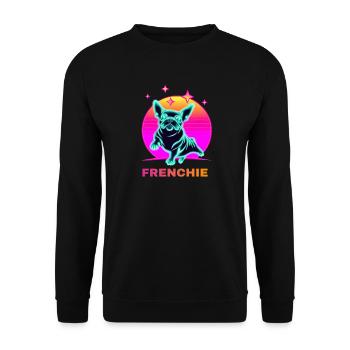 French Bulldog Neon Color 80s Style - Unisex Sweatshirt - black - Front - Alina (178cm) & Michal (187cm)