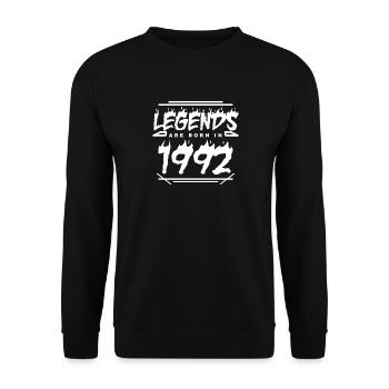1992 - Jahrgang 1992 - Baujahr 1992 - Unisex Pullover - Schwarz - Vorne - Alina (178cm) & Michal (187cm)