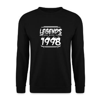Legende 1998 - Jahrgang 1998 - Baujahr 1998 - Unisex Pullover - Schwarz - Vorne - Alina (178cm) & Michal (187cm)