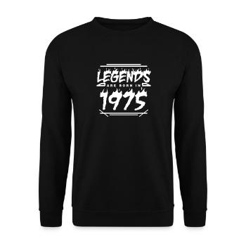 1975 - Born 1975 - Built in 1975 - Unisex Sweatshirt - black - Front - Alina (178cm) & Michal (187cm)
