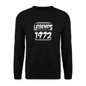 1972 - Jahrgang 1972 - Baujahr 1972 - Unisex Pullover - Schwarz - Vorne - Alina (178cm) & Michal (187cm)