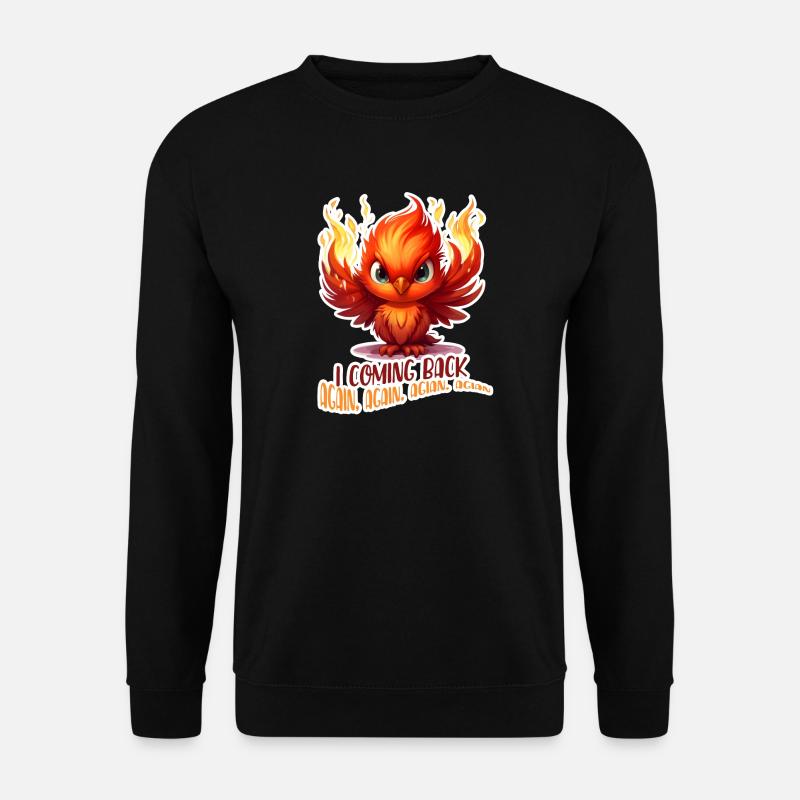 Cartoon Phoenix Come Back Again Shirt - Unisex Sweatshirt - black