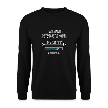 Fachmann Systemgastronomie Ausbildung Beruf - Unisex Pullover - Schwarz - Vorne - Alina (178cm) & Michal (187cm)