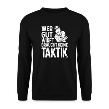 Wer gut legt braucht keine Taktik Bouler Petanque - Unisex Pullover - Schwarz - Vorne - Alina (178cm) & Michal (187cm)