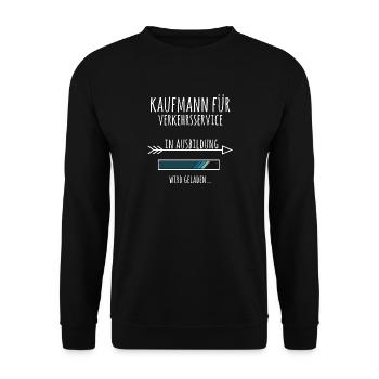 Kaufmann für Verkehrsservice Ausbildung Beruf - Unisex Pullover - Schwarz - Vorne - Alina (178cm) & Michal (187cm)
