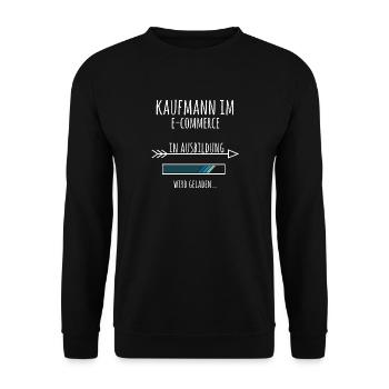 Kaufmann im E-Commerce Ausbildung Beruf Geschenk - Unisex Pullover - Schwarz - Vorne - Alina (178cm) & Michal (187cm)