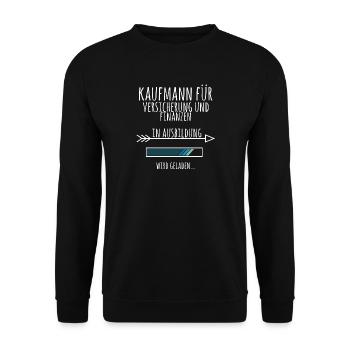 Kaufmann für Versicherungen und Finanzen Geschenk - Unisex Pullover - Schwarz - Vorne - Alina (178cm) & Michal (187cm)