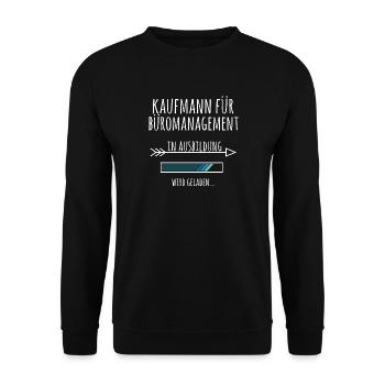 Kaufmann für Büromanagement Ausbildung Beruf - Unisex Pullover - Schwarz - Vorne - Alina (178cm) & Michal (187cm)