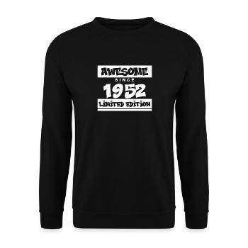 1952 - Jahrgang 1952 - Fantastisch seit 1952 - Unisex Pullover - Schwarz - Vorne - Alina (178cm) & Michal (187cm)