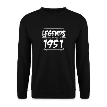 1951 - Jahrgang 1951 - Baujahr 1951 - Unisex Pullover - Schwarz - Vorne - Alina (178cm) & Michal (187cm)